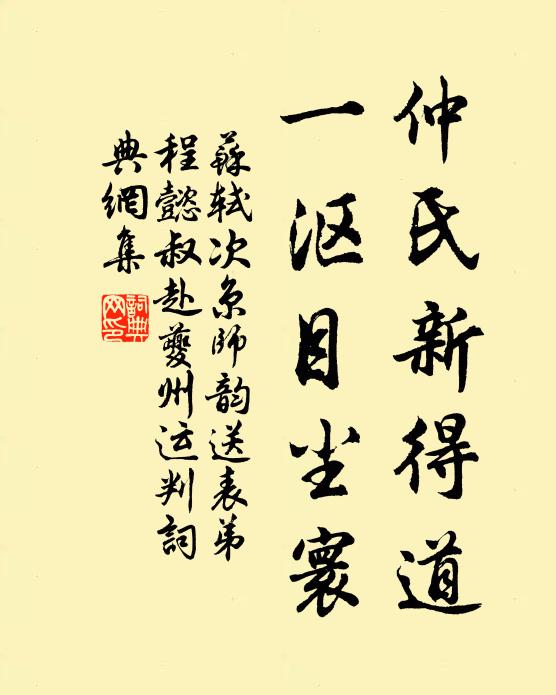 苏轼仲氏新得道，一沤目尘寰书法作品欣赏