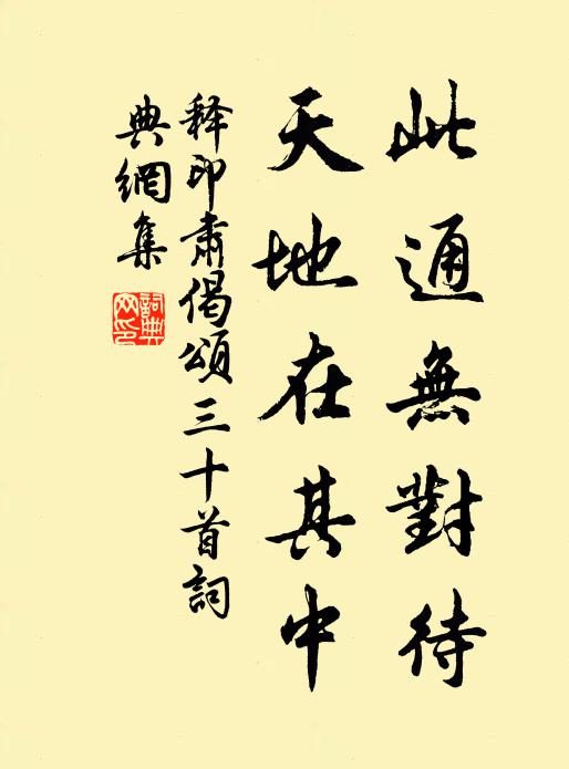 释印肃此通无对待，天地在其中书法作品欣赏