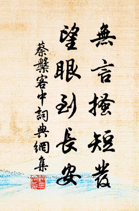 蔡槃无言搔短发，望眼到长安书法作品欣赏