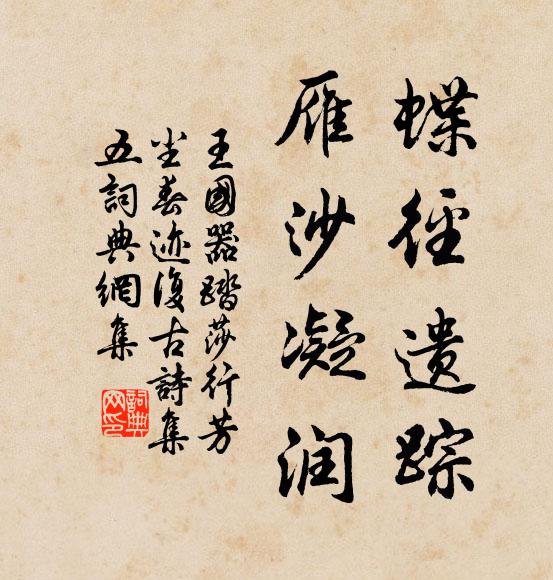 王国器蝶径遗踪，雁沙凝润书法作品欣赏
