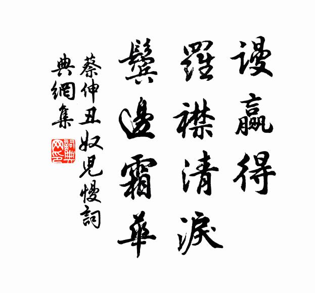 蔡伸谩赢得、罗襟清泪，鬓边霜华书法作品欣赏