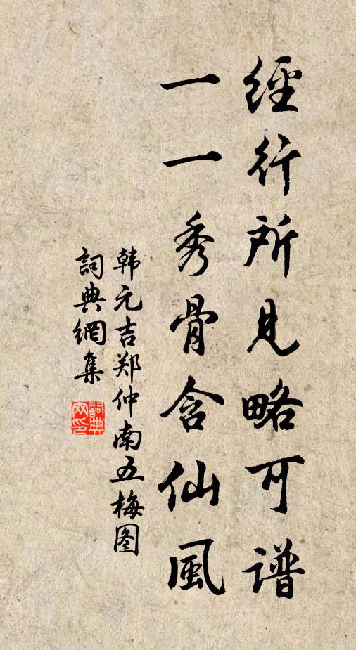 韩元吉经行所见略可谱，一一秀骨含仙风书法作品欣赏