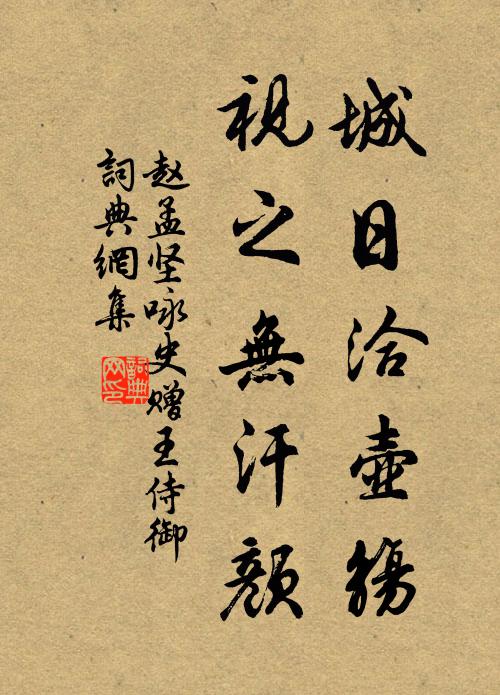 赵孟坚城日洽壶觞，视之无汗颜书法作品欣赏