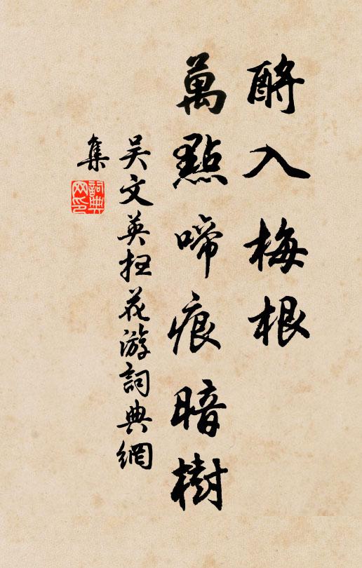 吴文英酹入梅根，万点啼痕暗树书法作品欣赏