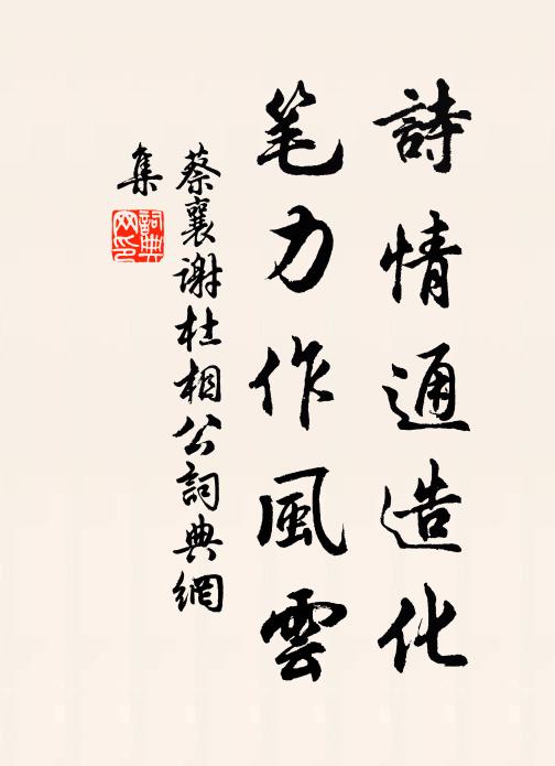 蔡襄诗情通造化，笔力作风云书法作品欣赏