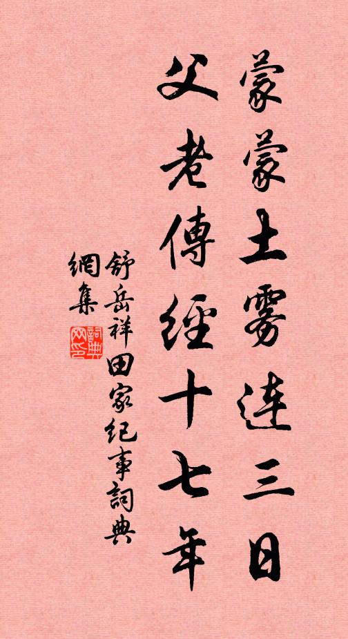 舒岳祥蒙蒙土雾连三日，父老传经十七年书法作品欣赏