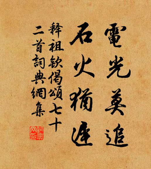 释祖钦电光莫追，石火犹迟书法作品欣赏