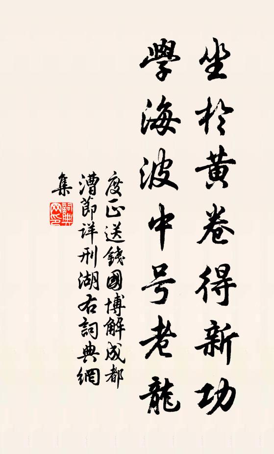 度正坐于黄卷得新功，学海波中号老龙书法作品欣赏