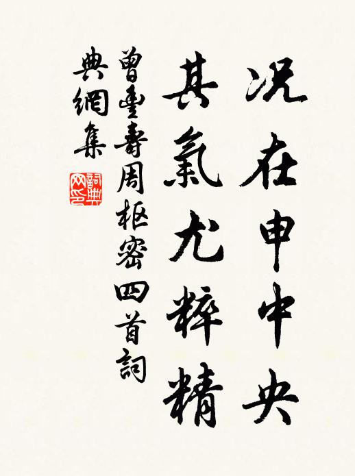 曾丰况在申中央，其气尤粹精书法作品欣赏