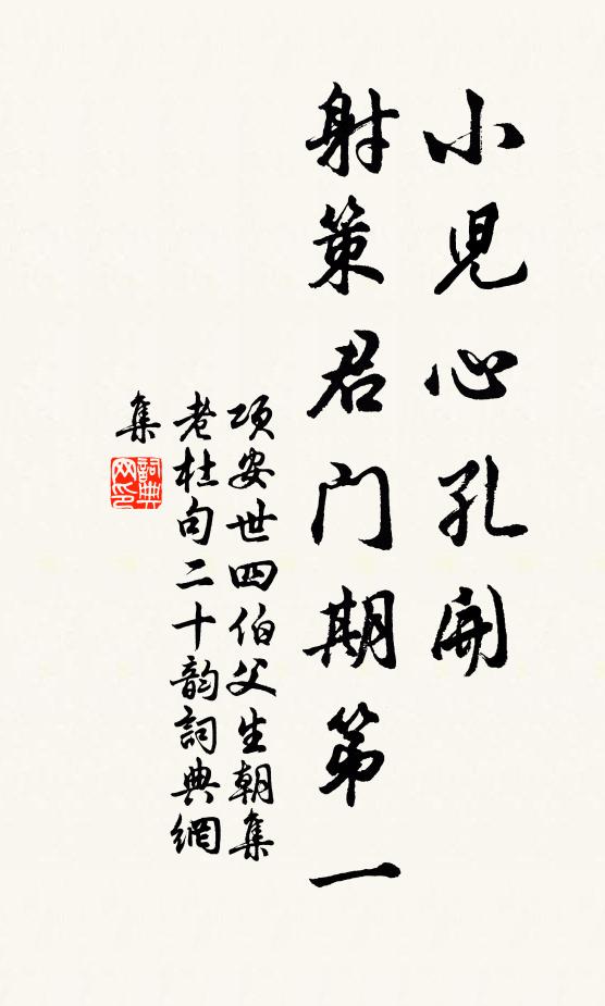 项安世小儿心孔开，射策君门期第一书法作品欣赏