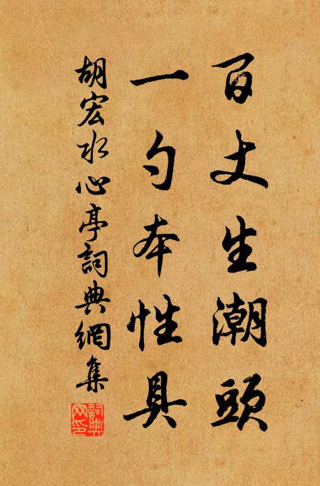 胡宏百丈生潮头，一勺本性具书法作品欣赏