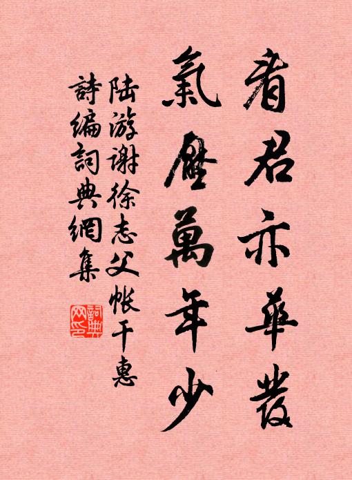 陆游看君亦华发，气压万年少书法作品欣赏