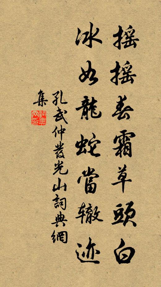 孔武仲摇摇春霜草头白，冰如龙蛇当辙迹书法作品欣赏