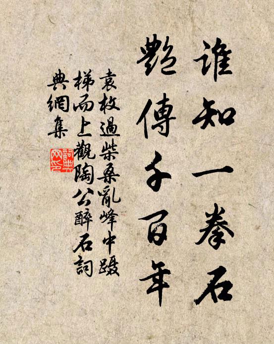 袁枚谁知一拳石，艳传千百年书法作品欣赏
