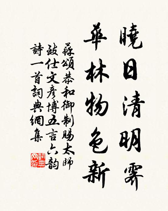 苏颂晓日清明霁，华林物色新书法作品欣赏