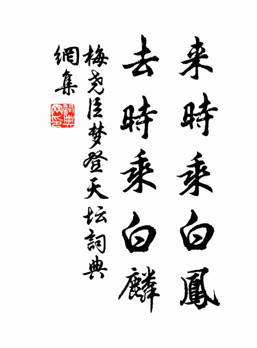 梅尧臣来时乘白凤，去时乘白麟书法作品欣赏