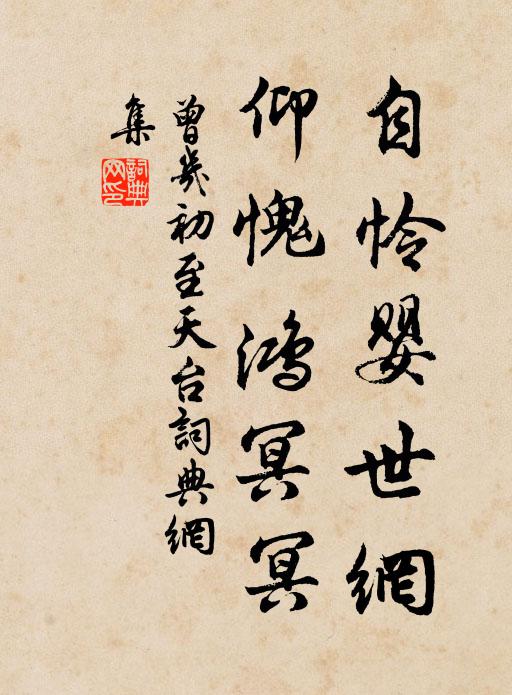 曾几自怜婴世网，仰愧鸿冥冥书法作品欣赏
