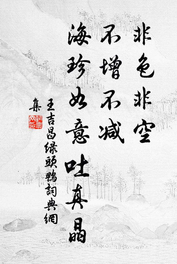 王吉昌非色非空，不增不减，海珍如意吐真晶书法作品欣赏
