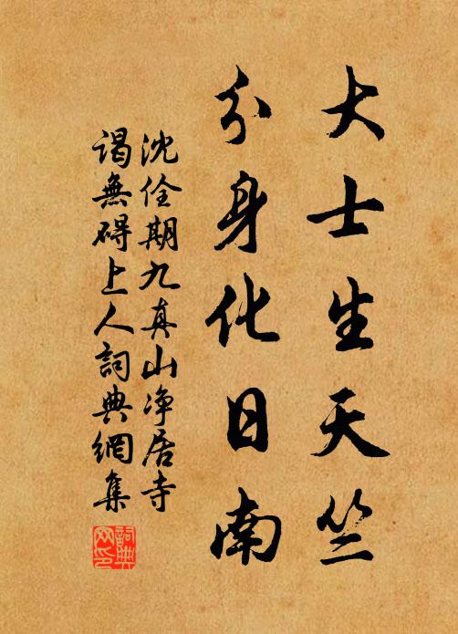 沈佺期大士生天竺，分身化日南书法作品欣赏