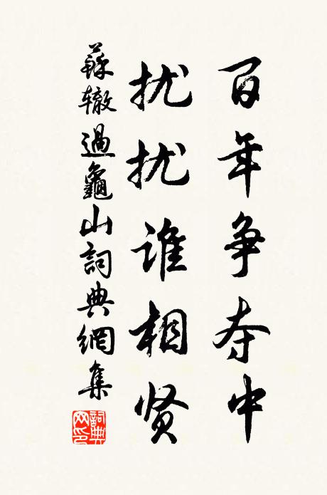 苏辙百年争夺中，扰扰谁相贤书法作品欣赏