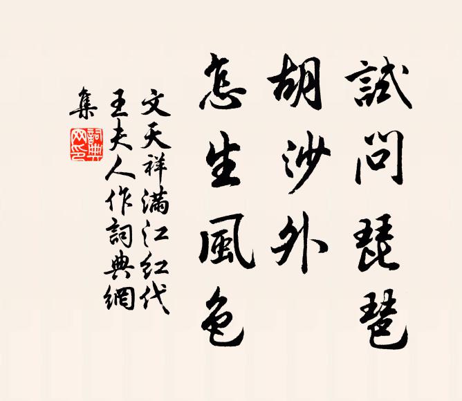 文天祥试问琵琶，胡沙外、怎生风色书法作品欣赏