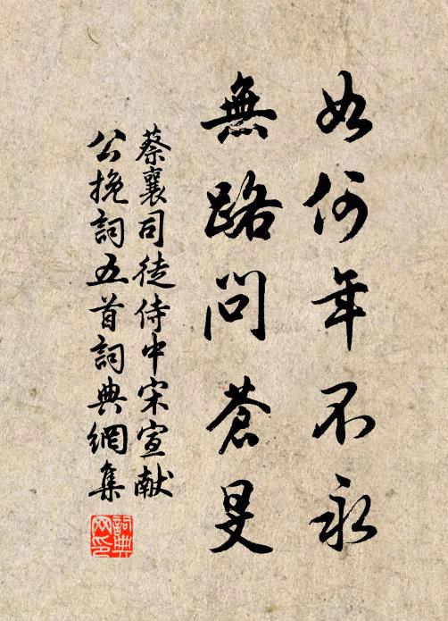 蔡襄如何年不永，无路问苍旻书法作品欣赏