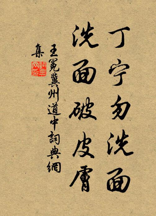 王冕丁宁勿洗面，洗面破皮肤书法作品欣赏