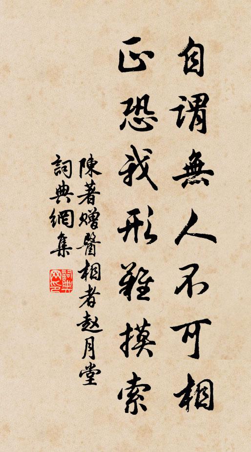陈著自谓无人不可相，正恐我形难摸索书法作品欣赏