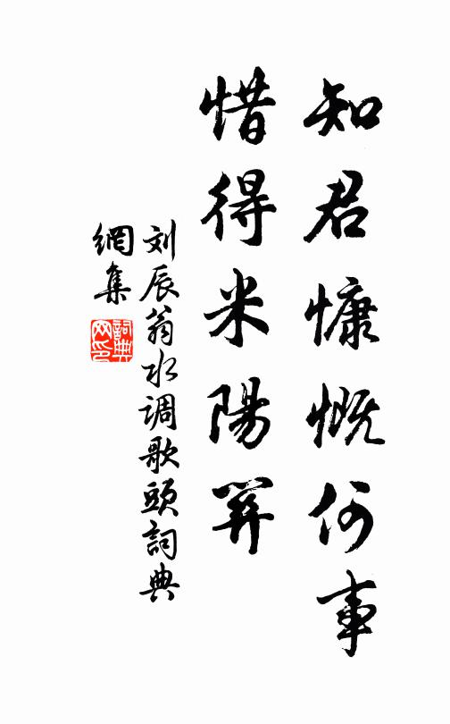 刘辰翁知君慷慨何事，惜得米阳关书法作品欣赏