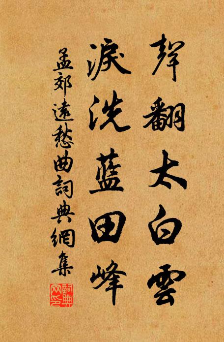 孟郊声翻太白云，泪洗蓝田峰书法作品欣赏
