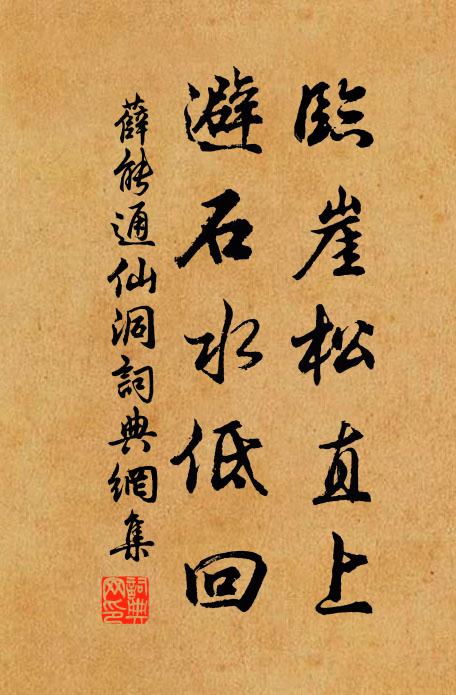 薛能临崖松直上，避石水低回书法作品欣赏