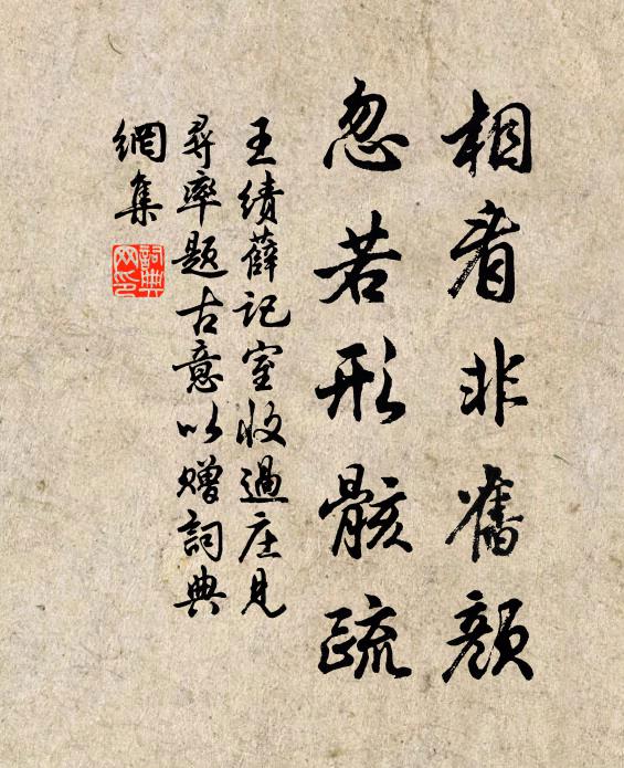 王绩相看非旧颜，忽若形骸疏书法作品欣赏