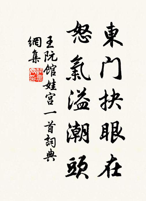 王阮东门抉眼在，怒气溢潮头书法作品欣赏