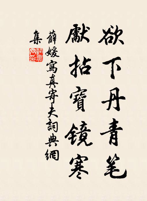 薛媛欲下丹青笔，先拈宝镜寒书法作品欣赏