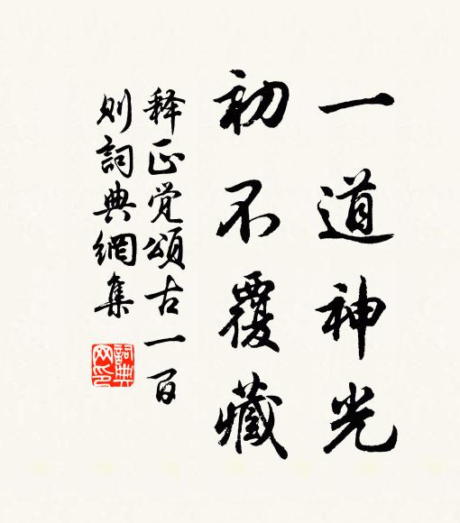释正觉一道神光，初不覆藏书法作品欣赏