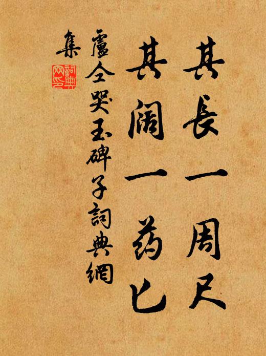 卢仝其长一周尺，其阔一药匕书法作品欣赏