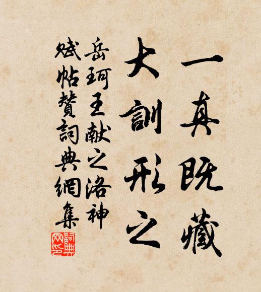岳珂一真既藏，大训形之书法作品欣赏