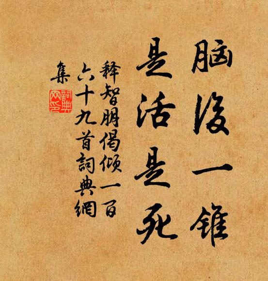 释智朋脑后一锥，是活是死书法作品欣赏