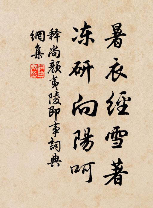 释尚颜暑衣经雪著，冻研向阳呵书法作品欣赏