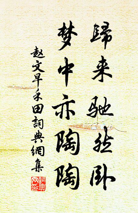 赵文归来驰然卧，梦中亦陶陶书法作品欣赏