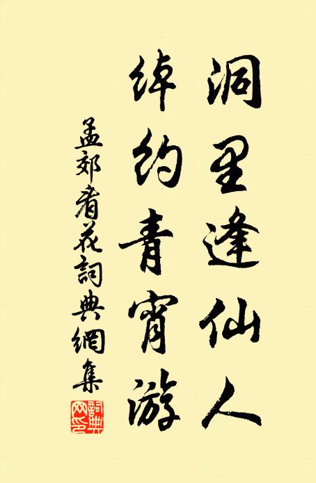 孟郊洞里逢仙人，绰约青宵游书法作品欣赏