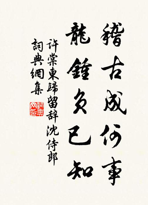 许棠稽古成何事，龙钟负已知书法作品欣赏