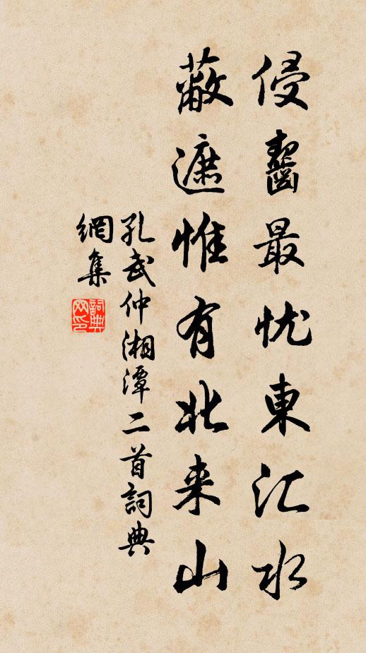 孔武仲侵齧最忧东汇水，蔽遮惟有北来山书法作品欣赏