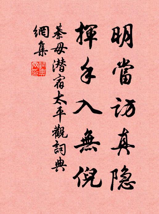 綦毋潜明当访真隐，挥手入无倪书法作品欣赏