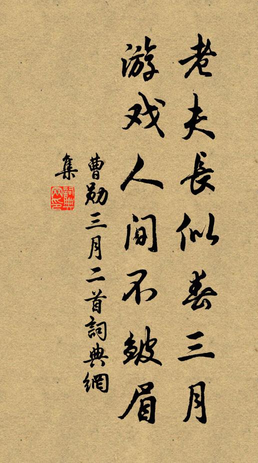 曹勋老夫长似春三月，游戏人间不皱眉书法作品欣赏