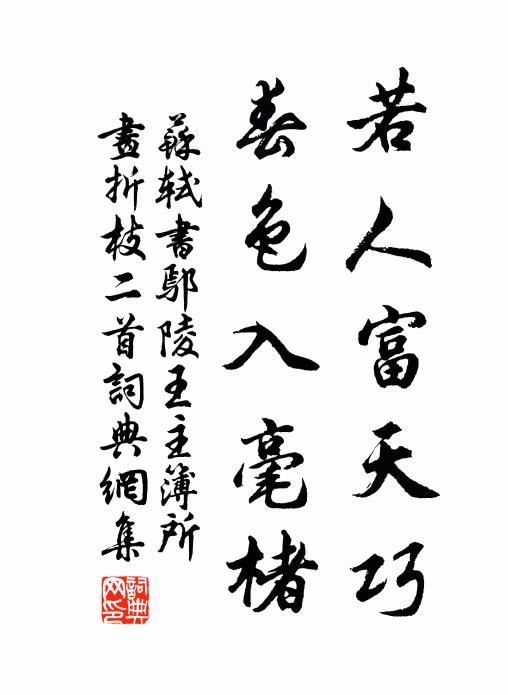 苏轼若人富天巧，春色入毫楮书法作品欣赏