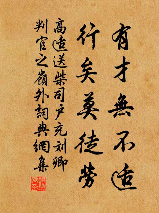 高适有才无不适，行矣莫徒劳书法作品欣赏
