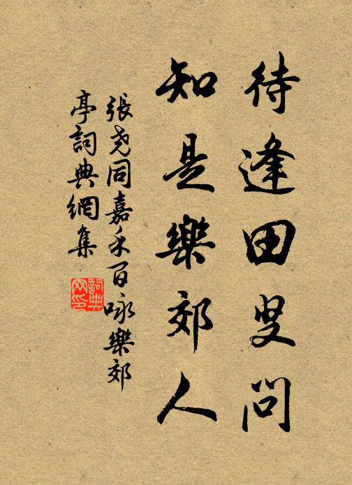 张尧同待逢田叟问，知是乐郊人书法作品欣赏