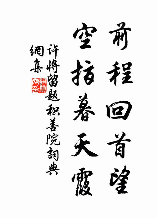 许将前程回首望，空指暮天霞书法作品欣赏