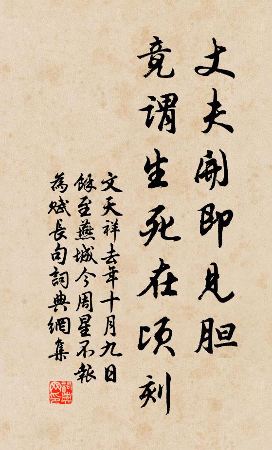 文天祥丈夫开即见胆，竟谓生死在顷刻书法作品欣赏